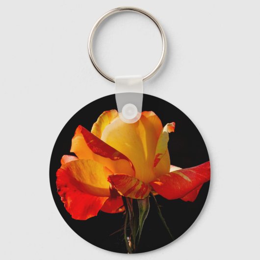 Peachy Orange Rose Schlüsselanhänger (Vorderseite)