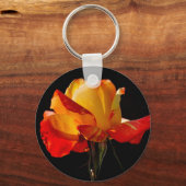 Peachy Orange Rose Schlüsselanhänger (Vorderseite)