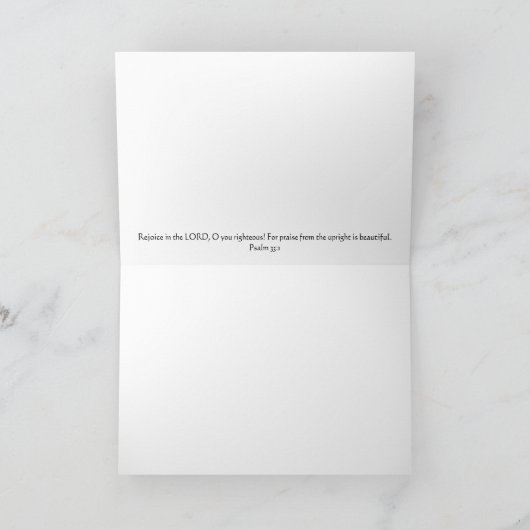 Peachy Orange Rose Scripture Card Psalm 33:1 Karte (Innenseite)