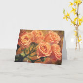 Peachy Orange Rose Scripture Card Psalm 33:1 Karte (Gelbe Blume)