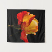 Peachy Orange Rose Wandteppich (Vorderseite (Horizontal))