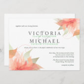 Peachy Orange und Einladungen für Grüne Hochzeiten (Vorne/Hinten)