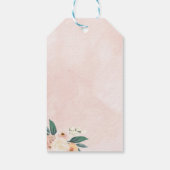 Peachy Owl Birthday Favor Tag Geschenkanhänger (Rückseite)