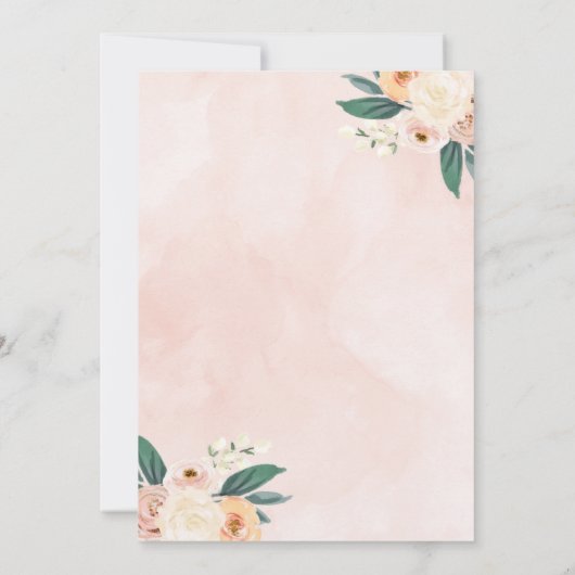 Peachy Owl Sechster Geburtstag Einladung (Rückseite)