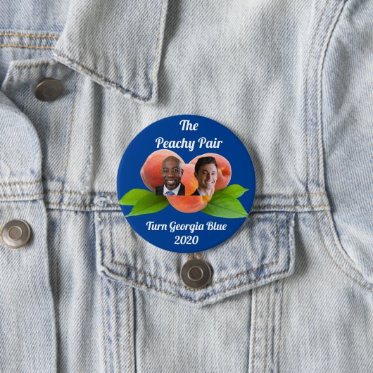Peachy Pair Georgia 2020 - Senat - Warnock/Ossoff Button (Beispiel)