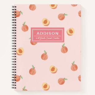 Peachy Peach School Spiral Notebook Notizblock