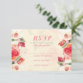Peachy Peonies Response Cards RSVP Karte (Stehend Vorderseite)