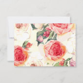 Peachy Peonies Response Cards RSVP Karte (Rückseite)