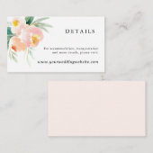 Peachy Peonies Wedding Details Website Beipackkart Begleitkarte (Vorne/Hinten)