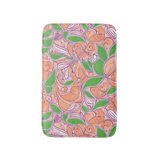 Peachy Petal Bath Mat Badematte (Vorderseite Vertikal)
