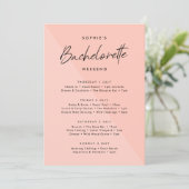 Peachy Pink | Bachelorette Weekend Italien Einladung (Stehend Vorderseite)