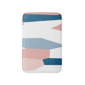 Peachy Pink Blau und Weiß Abstrakt Badematte (Vorderseite Vertikal)