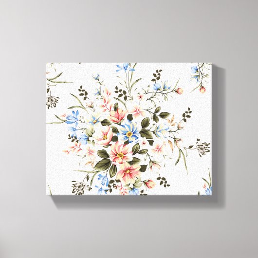 Peachy Pink Blume Bouquet Print | Canvas Print Leinwanddruck (Vorderseite)