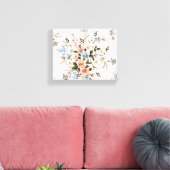 Peachy Pink Blume Bouquet Print | Canvas Print Leinwanddruck (Insitu (Wohnzimmer))