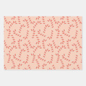 Peachy Pink Christmas Candy Canes Meowy Geschenkpapier Set (Vorderseite)