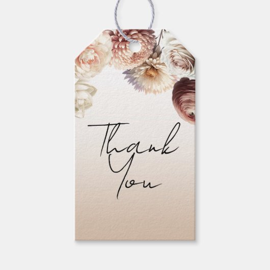 Peachy Pink Creamy White Blume Blumenzehen Geschenkanhänger (Vorderseite)