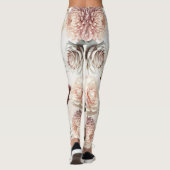 Peachy Pink Creamy White Blume Blumenzehen Leggings (Rückseite)