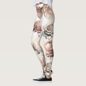 Peachy Pink Creamy White Blume Blumenzehen Leggings (Links)