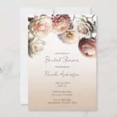 Peachy Pink Creamy White Blume Floral Bridal Einladung (Vorderseite)
