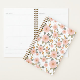 Peachy Pink Fall Floral Planer