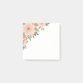 Peachy Pink Fall Floral Post-it Klebezettel