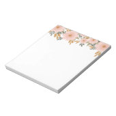 Peachy Pink Fall Florals Notizblock (Rotiert)