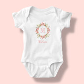 Peachy Pink Floral | Personalisierter Kinderanzug Baby Strampler