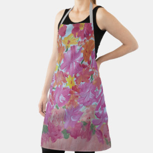 Peachy Pink Floral Schürze