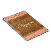Peachy Pink & Gold Confetti Dots Notebook Journal Notizblock (Rechte Seite)