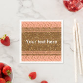 Peachy Pink & Gold Confetti Dots Party Napkins Serviette (Beispiel)
