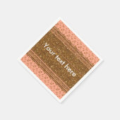 Peachy Pink & Gold Confetti Dots Party Napkins Serviette (Ecke)
