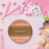 Peachy Pink & Gold Confetti Dots Party Teller (Party)