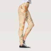 Peachy-Pink Golden Floral Muster Leggings (Rechts)