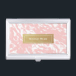 Peachy Pink & Imitate Gold Chic Visitenkartenhalte Visitenkarten Dose<br><div class="desc">Peachy Pink & Imitate Gold Chic Business Card Inhaber. Passende Visitenkarten verfügbar.</div>