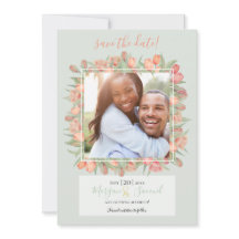 Peachy Pink & Mint Spring Tulips Save the Date
