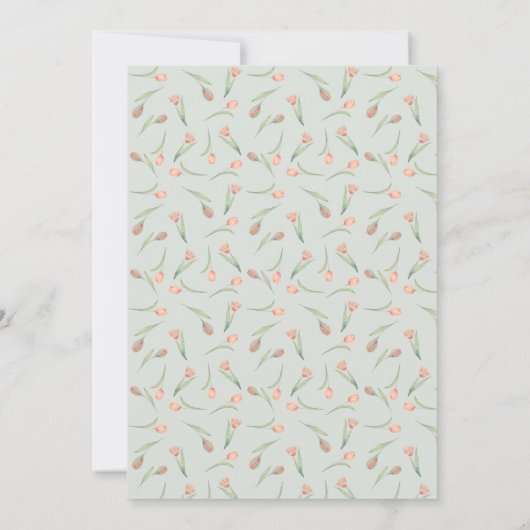 Peachy Pink & Mint Spring Tulips Save the Date (Rückseite)