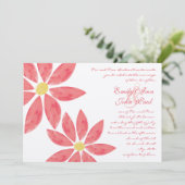 Peachy Pink Moderne Lily Blume Hochzeit Einladung (Stehend Vorderseite)