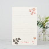 Peachy Pink Oregon Grape Flower Letterhead Briefpapier (Stehend Vorderseite)