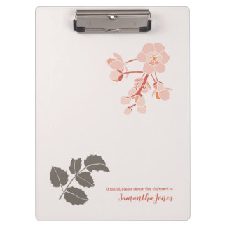 Peachy Pink Oregon Grape Flower Letterhead Klemmbrett
