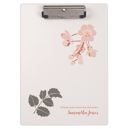 Peachy Pink Oregon Grape Flower Letterhead Klemmbrett (Vorderseite)