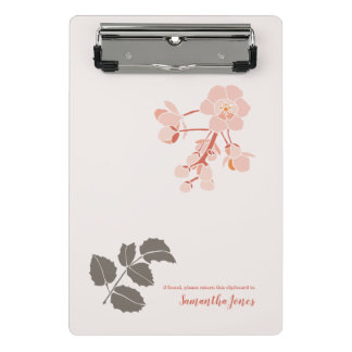 Peachy Pink Oregon Grape Flower Letterhead Mini Klemmbrett