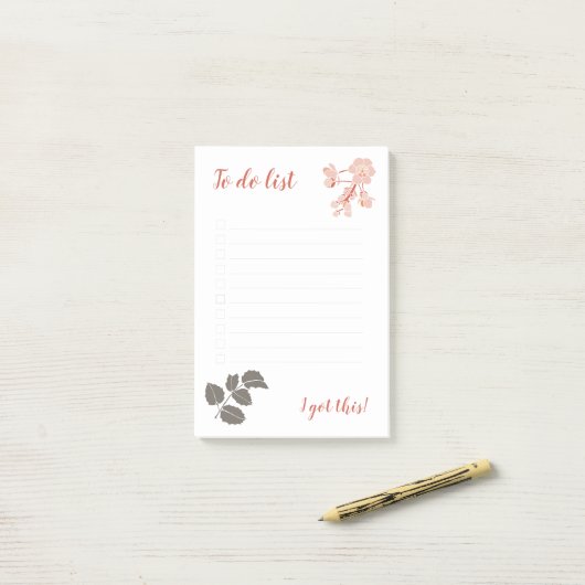 Peachy Pink Oregon Grape Flower Notepad Post-it Klebezettel (Auf Schreibtisch)