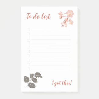 Peachy Pink Oregon Grape Flower Notepad Post-it Klebezettel