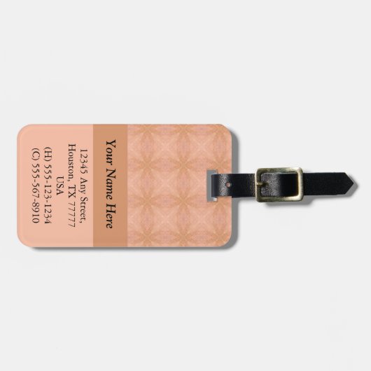 Peachy Pink Pattern Gepäckmarke Gepäckanhänger (Vorderseite horizontal)