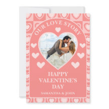 Peachy Pink Retro Hearts Valentine’s Gift Photo