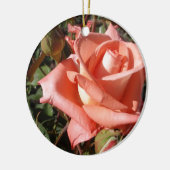 Peachy Pink Rose Keramikornament (Links)
