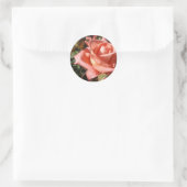 Peachy Pink Rose Runder Aufkleber (Tasche)