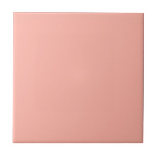 Peachy Pink Solid Color Fliese (Vorderseite)