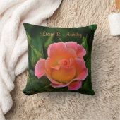 Peachy Pink Wedding Rose Kissen (Decke)