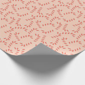 Peachy Pink Weihnachts Candy Canes Geschenkpapier (Ecke)